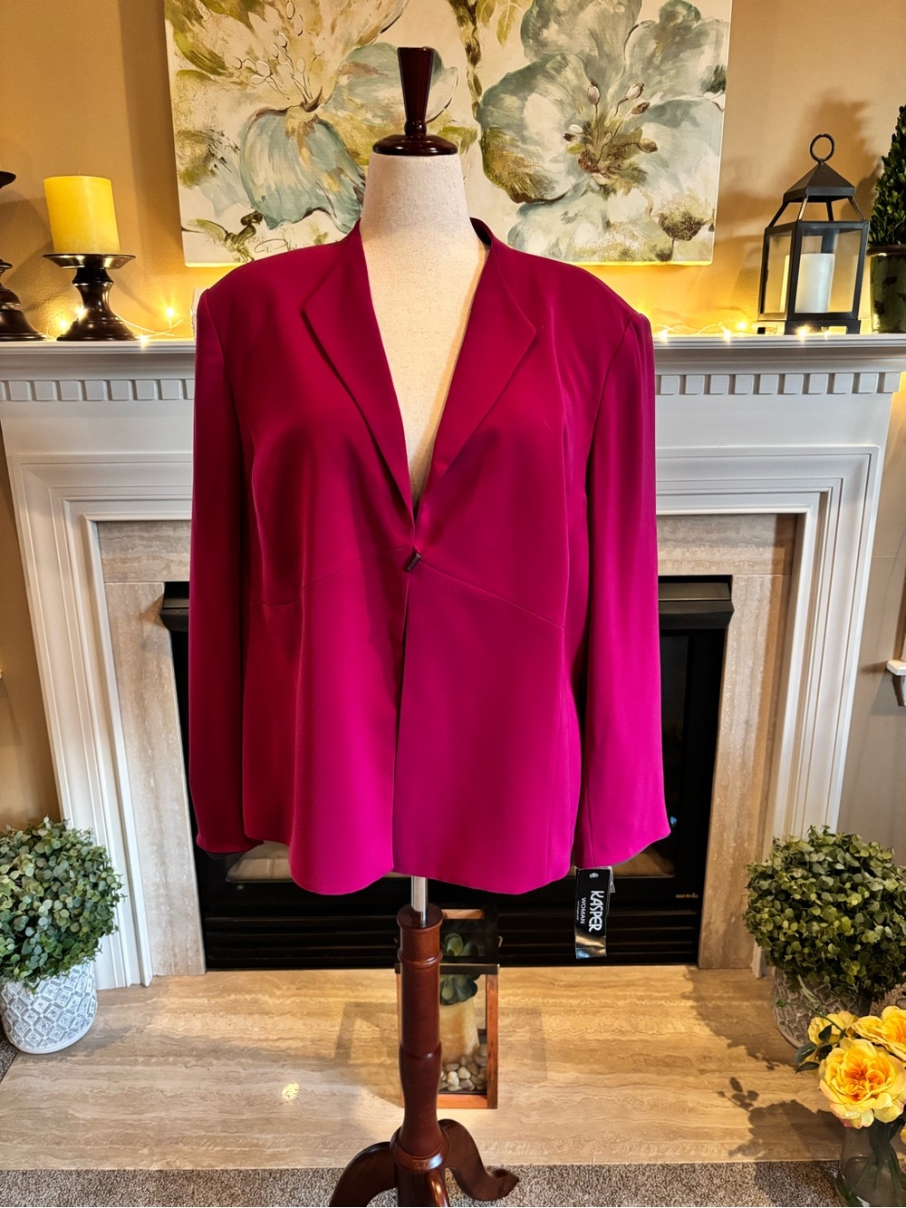 *NEW* Kasper Woman Fuschia Single Button Clasp Blazer - Size 24W